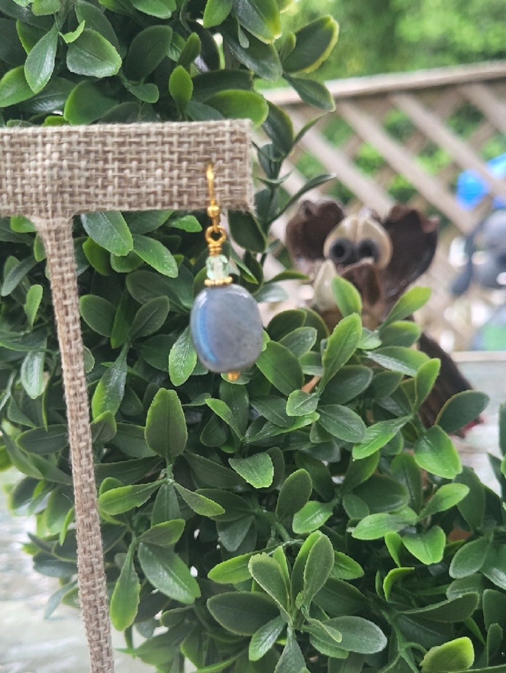 Handmade Labradorite Dangle Drop Earrings - Picture 3 of 4